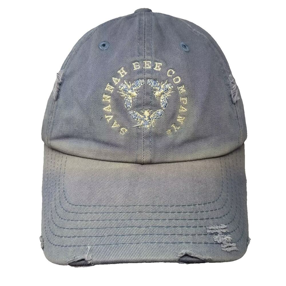 Savannah Bee Company Baseball Cap Blue White OS Distressed Embroidered Hat